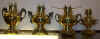 4 Solid Brass Sugar Bowl Lamps - Restored and all new wiring.