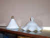 White Milk Glass Smoke Bells